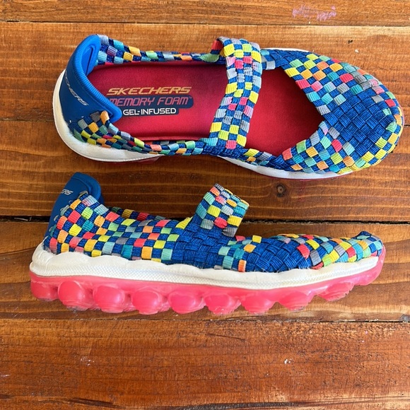 Girls, sketcher, memory foam, rainbow stretch shoes - Picture 2 of 5